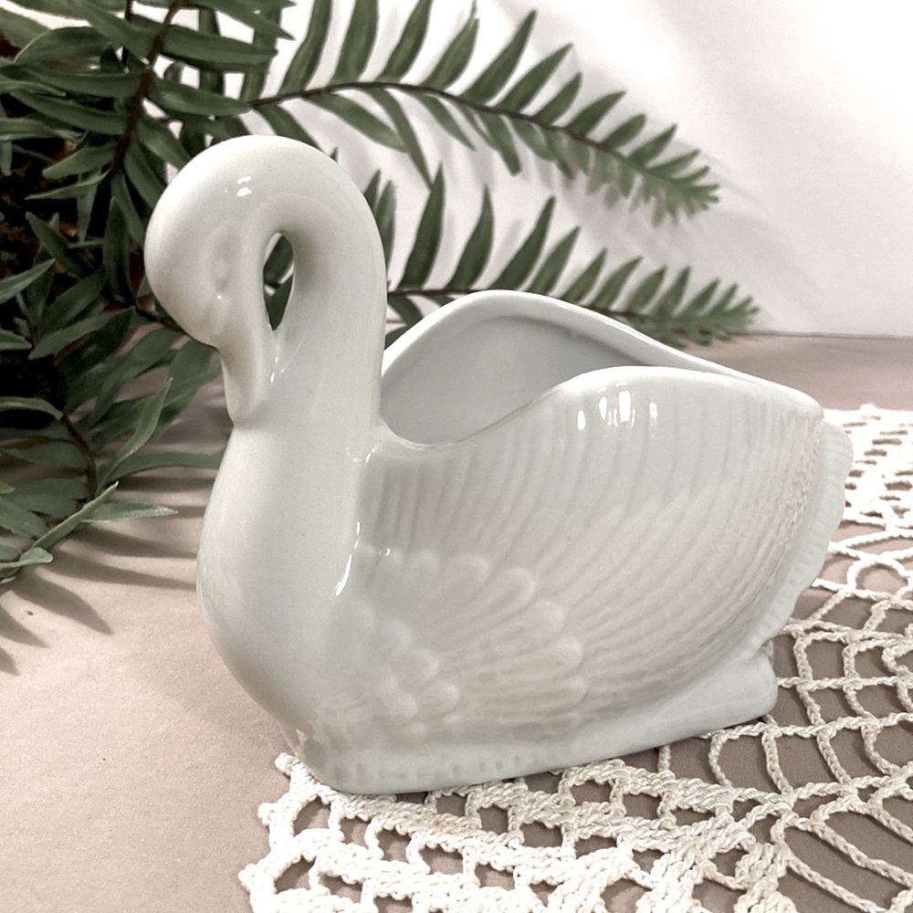 Vintage Graceful Swan Ceramic Planter - Picture 6 of 14